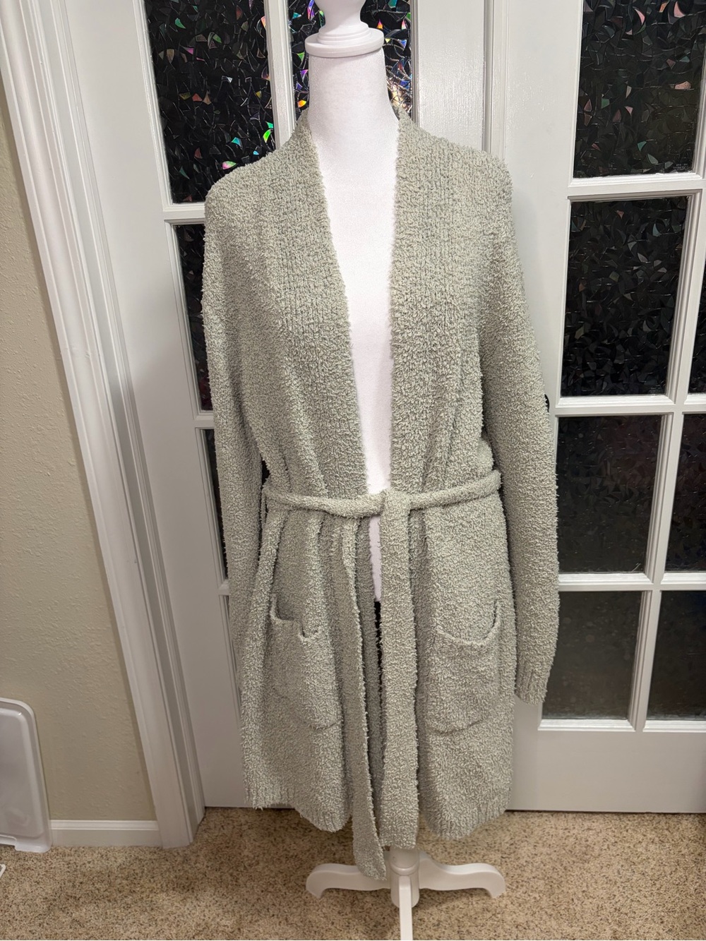 SKIMS Slate Green Cozy Knit Short Robe - Women's S/M